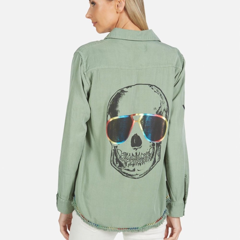 Lauren Moshi Skull Button Up